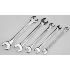 Mini juego de llaves de doble boca en pulgadas, 5 piezas, en estuche de plástico negro