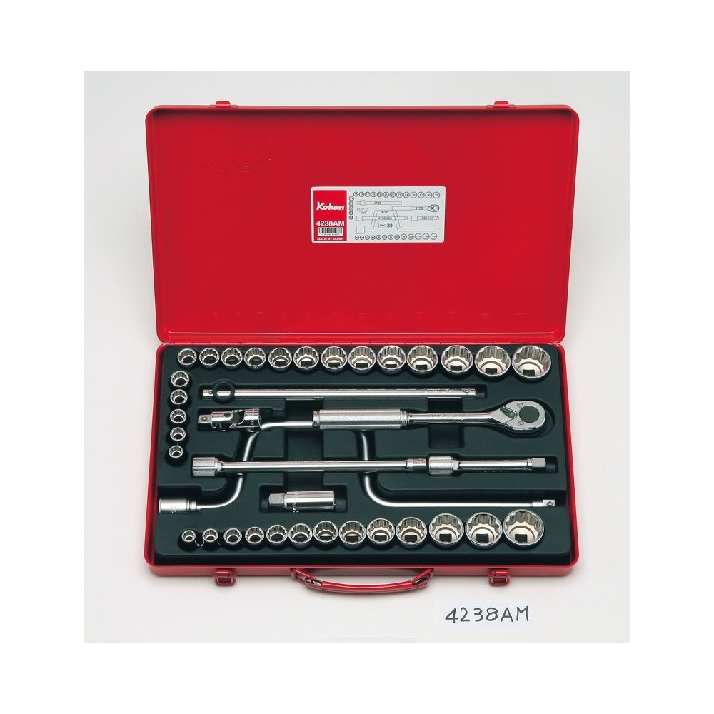 JUEGO DE VASOS 1/2'SQ.DR.