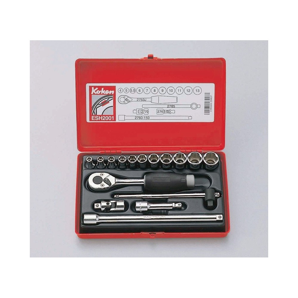 JUEGO DE VASOS DE SUPERFICIE 1/4'SQ.DR.