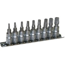 Vasos con punta de perfil TS, 9 unidades, 1/4' TS10 - TS50, en riel