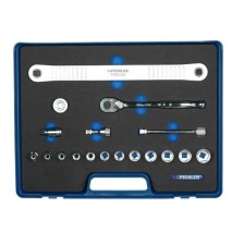 Juego de vasos XS de 3/8', 18 piezas. Juego de carraca con vasos extracortos.