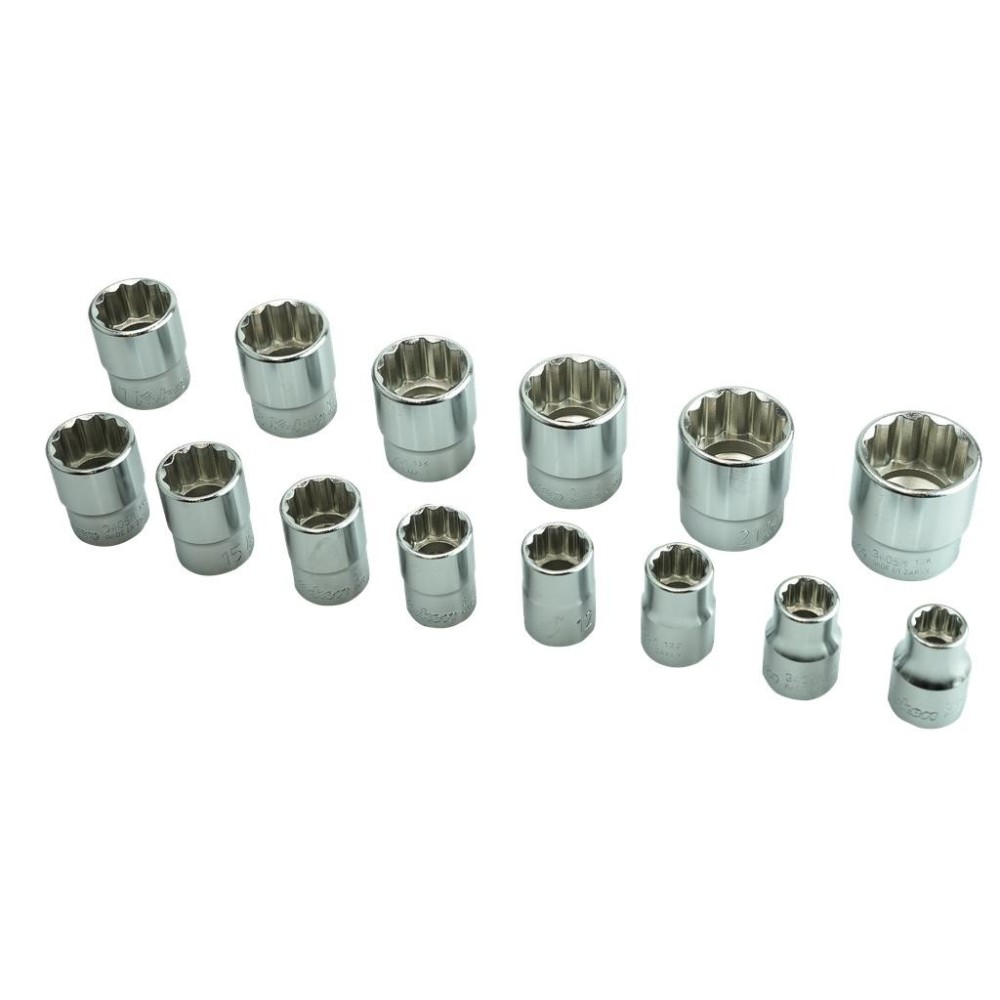 Juego de llaves de tubo de 3/8', 12 puntas, 9-22 mm, en estuche 3217M-05