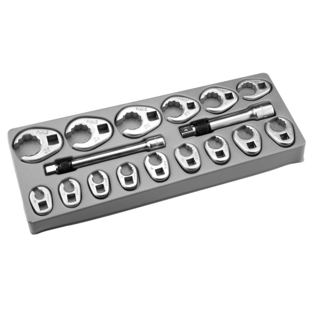 Juego de llaves de pata de gallo de 17 piezas, 1/2' (10-26 mm)