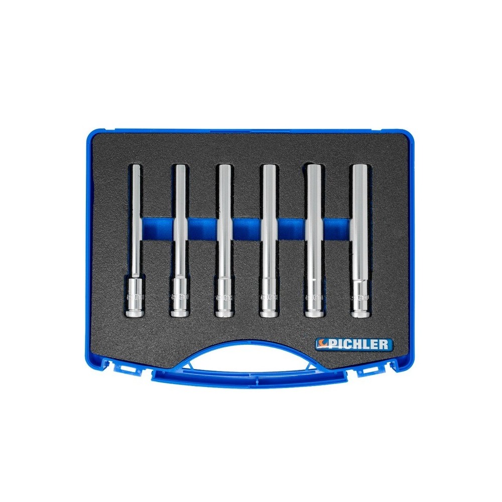 Juego de vasos profundos 3/8', extra largos 6 piezas.