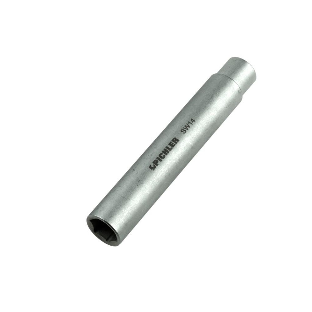 Vaso pasante - SW 14, 120 mm de largo, 6 puntas, accionamiento 3/8