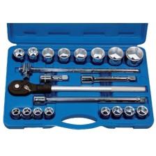Juego de llaves de tubo de 3/4', 21 piezas / 6 puntas, de 19 a 50 mm