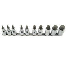 Insertos de enchufe hexagonal de 1/2', juego de 10, en regleta de terminales, longitud de 50 mm