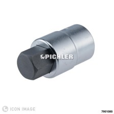 Inserto de vaso hexagonal 4010M con accionamiento de 1/2' SW 8 x 50 mm