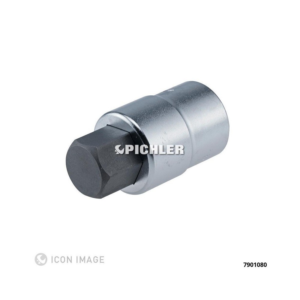 Inserto de vaso hexagonal 4010M con accionamiento de 1/2' SW 8 x 50 mm
