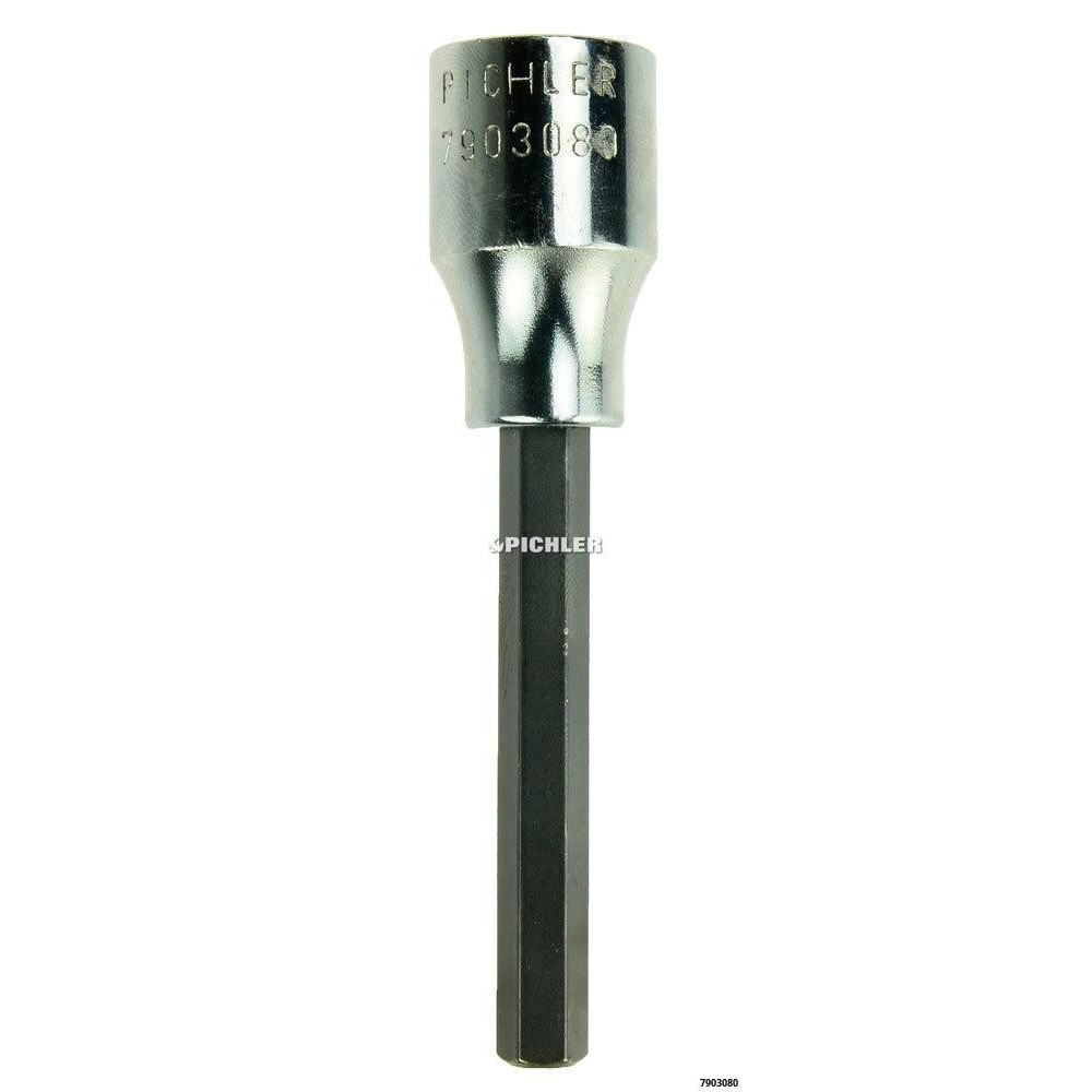 Inserto de vaso hexagonal de 1/2' de diámetro interior 8 x 100 mm