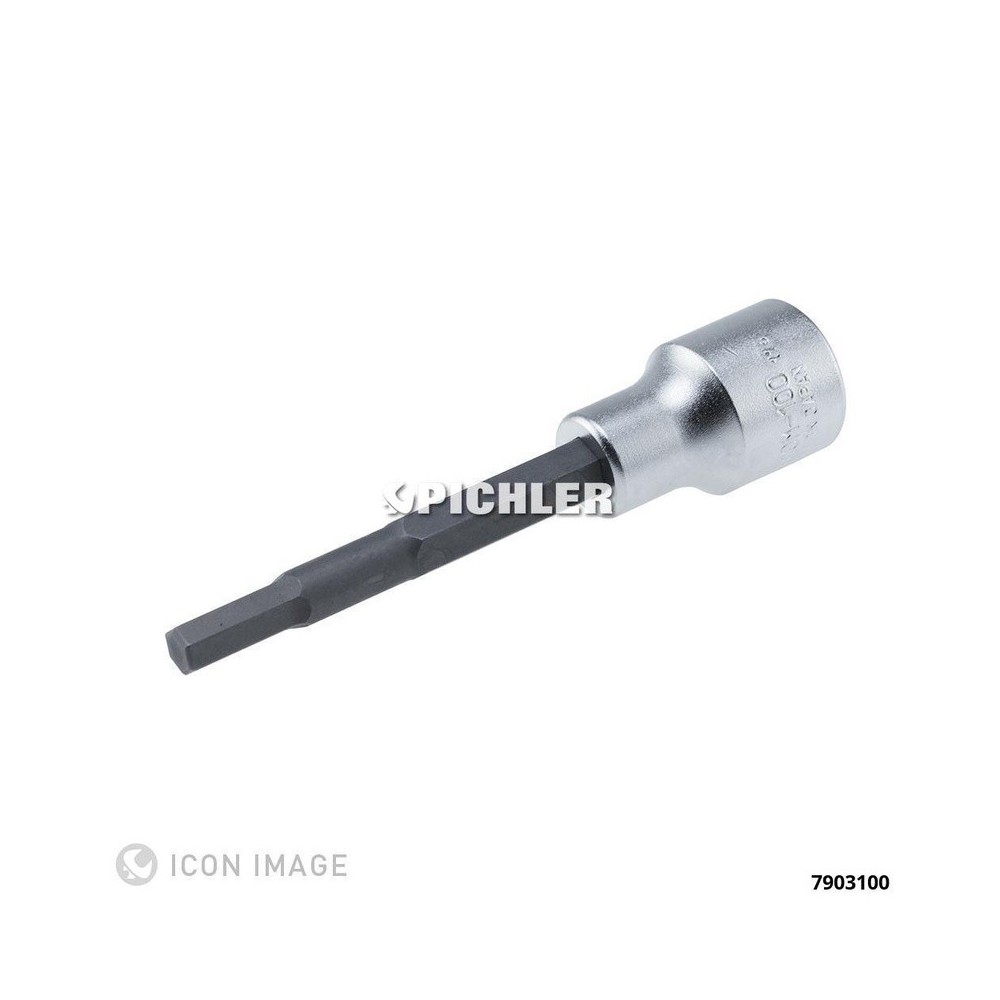 Inserto de vaso hexagonal 4010M con accionamiento de 1/2' SW 10 x 100 mm