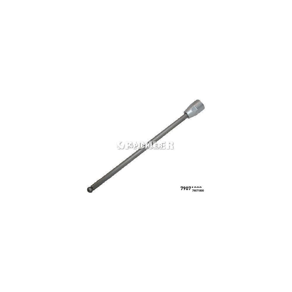 Llave de vaso hexagonal con cabeza esférica de 8 x 140 mm y accionamiento de 3/8'