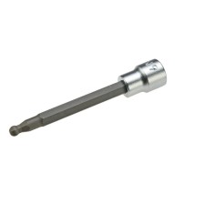 Inserto de vaso hexagonal con cabeza esférica SW 6, accionamiento de 3/8', longitud 100 mm