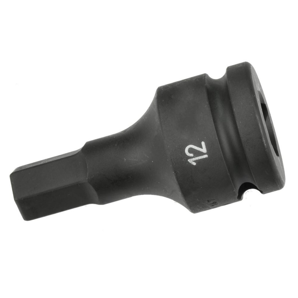 Vaso de impacto hexagonal de 12 mm de longitud y 60 mm de accionamiento, 1/2'