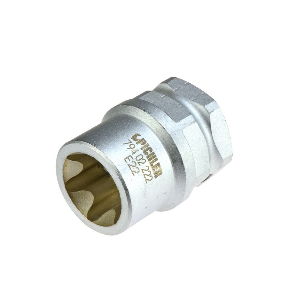 Vaso especial para pinza de freno E22 Torx perfil E E22x38 mm accionamiento largo 1/2' y SW27
