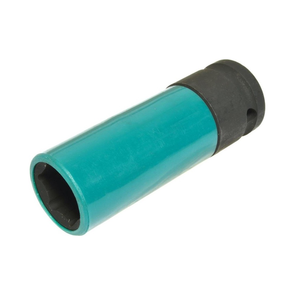 Vaso de impacto de 1/2' de largo SW 19 con protección de plástico interior/exterior para llantas de aleación