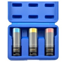 Juego de vasos de impacto, 3 piezas, diseño de ½' de largo, vasos de impacto delgados de 17, 19 y 21