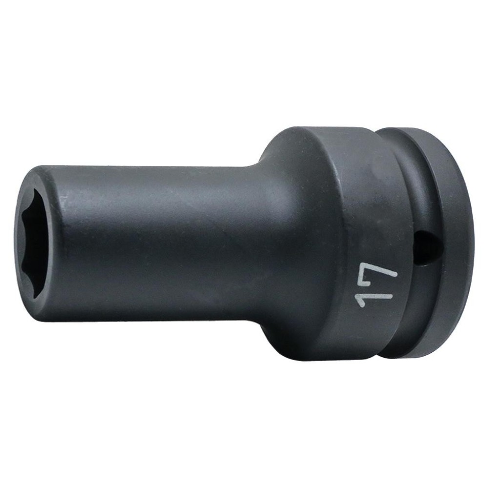 Llave de vaso de impacto SW17 de 6 puntas, pared delgada, longitud 75 mm, accionamiento 3/4'