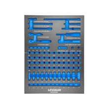 Inserto para juego de llaves de vaso 79930040 de 1/4', 87 piezas, 376x495x32 mm