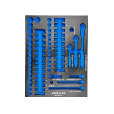 Inserto para juego de llaves de vaso 79930070 de 3/8', 64 piezas, 376x495x32 mm