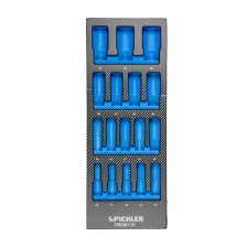 Inserto para insertos de llave de tubo 79930110 de 1/2' de largo, juego de 17 piezas 188x495x32 mm