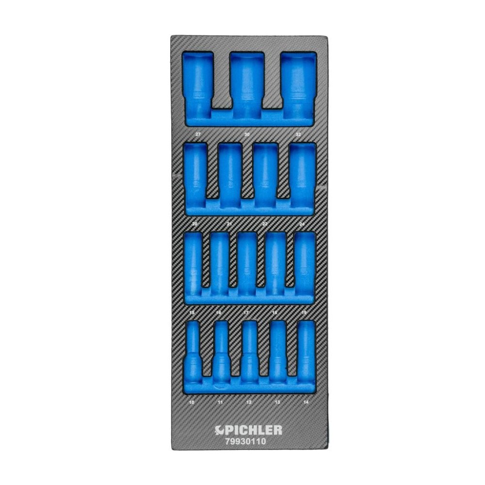 Inserto para insertos de llave de tubo 79930110 de 1/2' de largo, juego de 17 piezas 188x495x32 mm