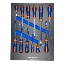 Juego de destornilladores, 12 piezas, planos y de cruz