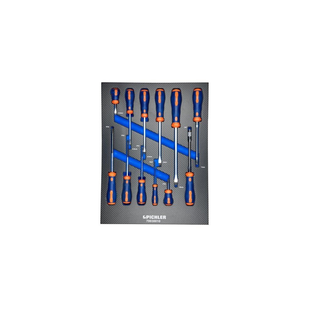 Juego de destornilladores, 12 piezas, planos y de cruz