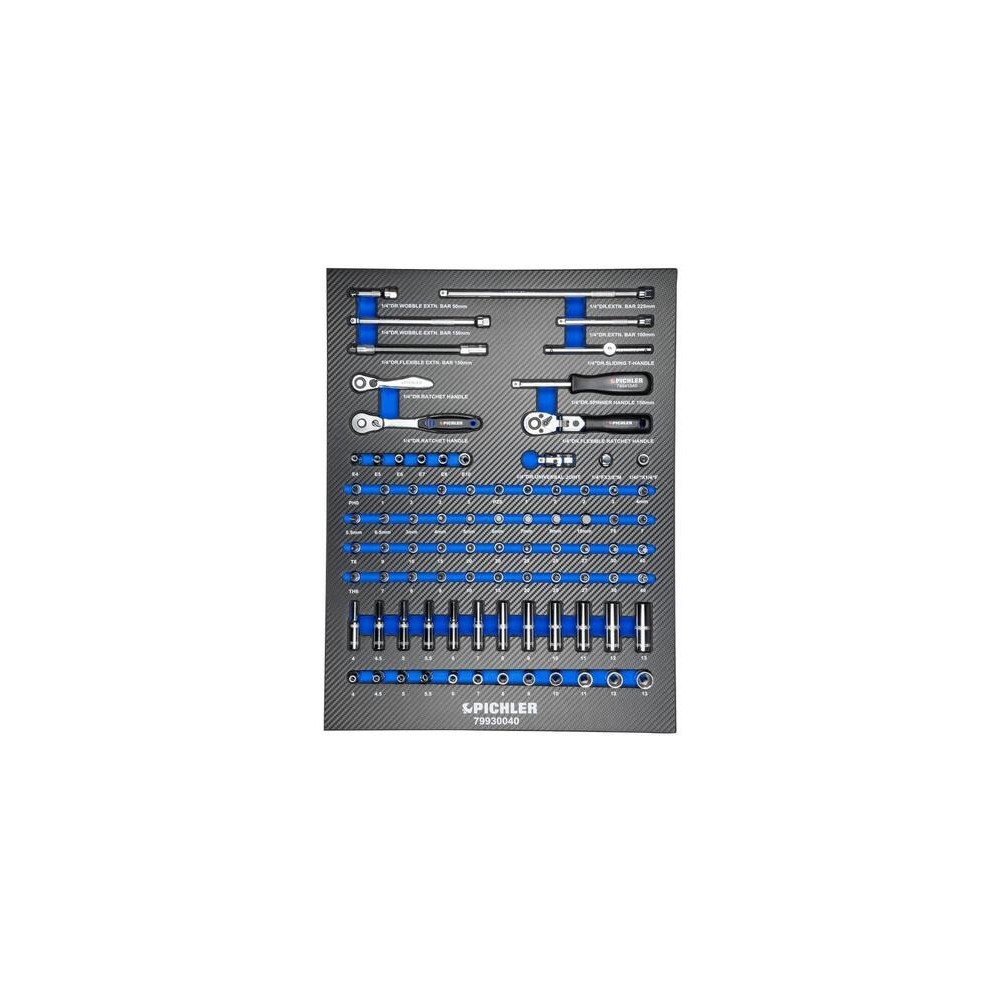 Juego de vasos 1/4', 87 piezas.