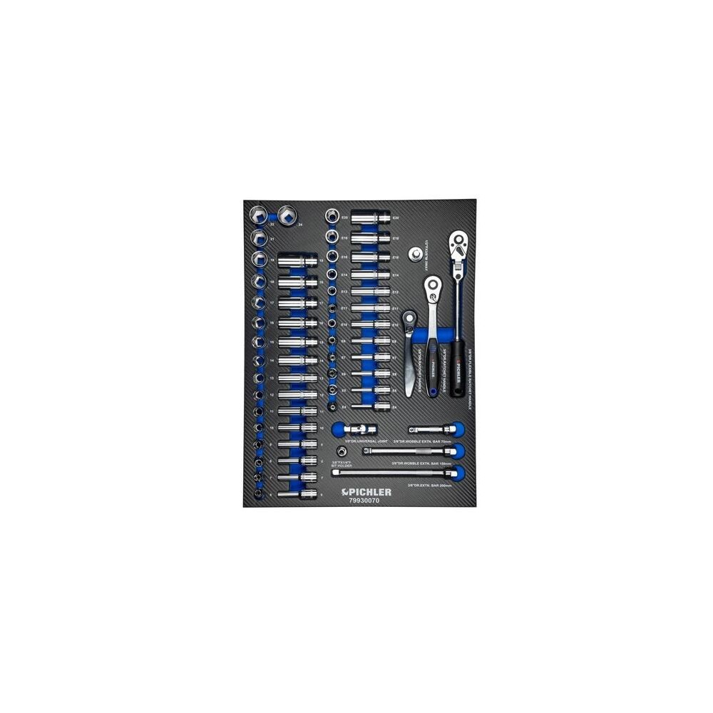 Juego de vasos 3/8', 64 piezas.