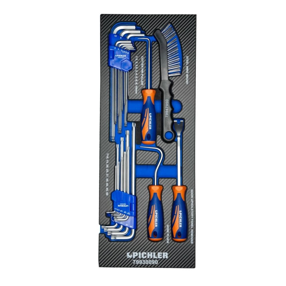 Juego de extractores de clips y llaves angulares, 22 piezas.