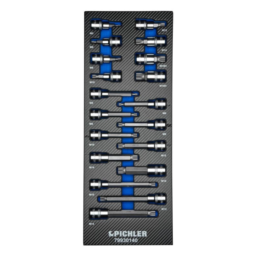 Insertos de enchufe 1/2' XZN, 19 uds.