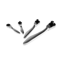 Juego de mini carraca, 4 piezas, 1/4' / 3/8' / 1/2' 120 dientes, dentado fino