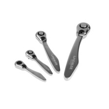 Juego de mini carraca, 4 piezas, 1/4' / 3/8' / 1/2' 120 dientes, dentado fino