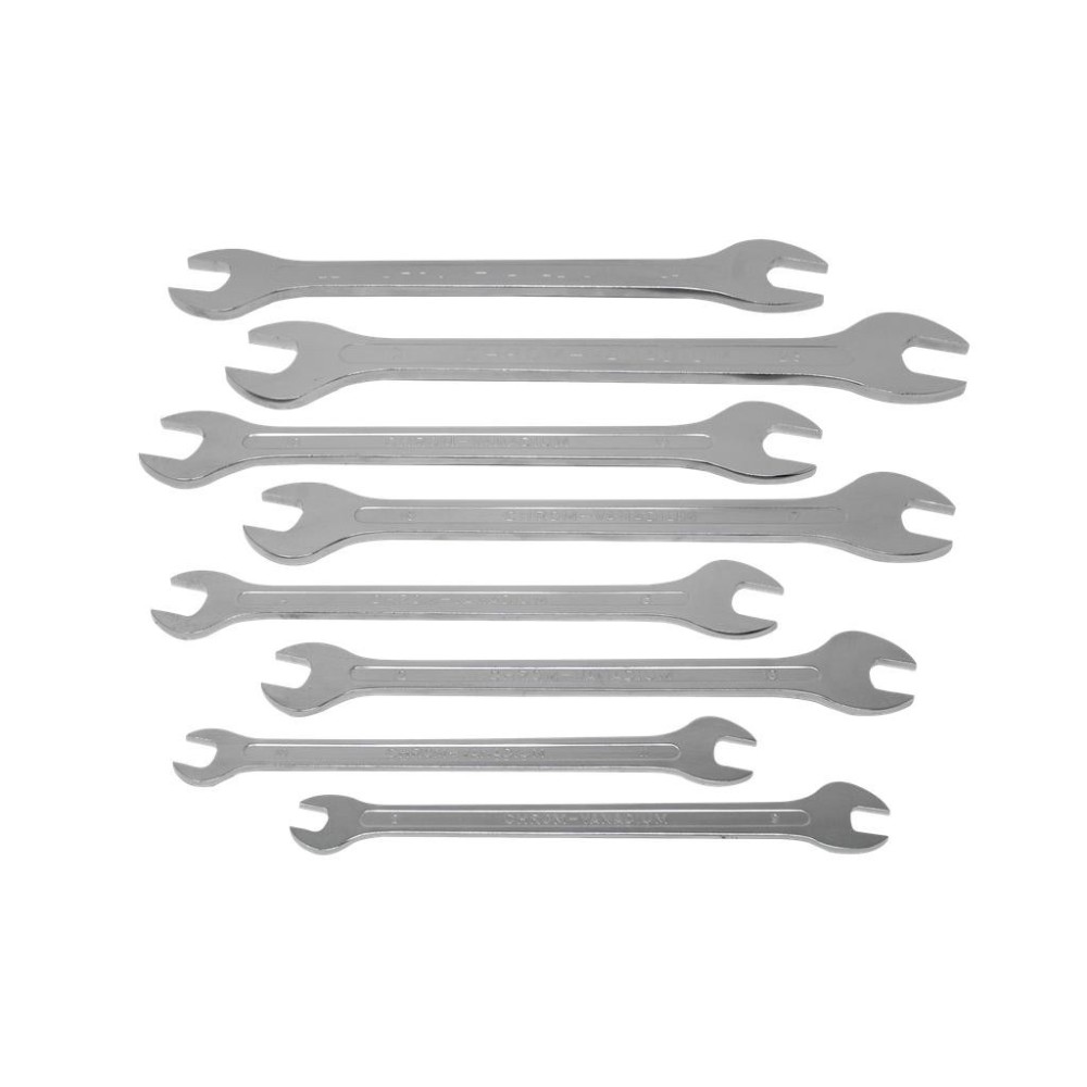 Juego de llaves de doble boca, 8 piezas, extraplanas