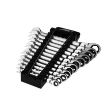 Juego de 12 llaves combinadas de trinquete de cabeza flexible con perfil STAR especial, 8-19 mm