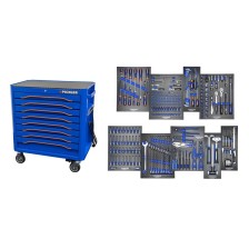 Armario de herramientas P36s, color azul, incluye surtido de herramientas (250 piezas). 'Principiante'.