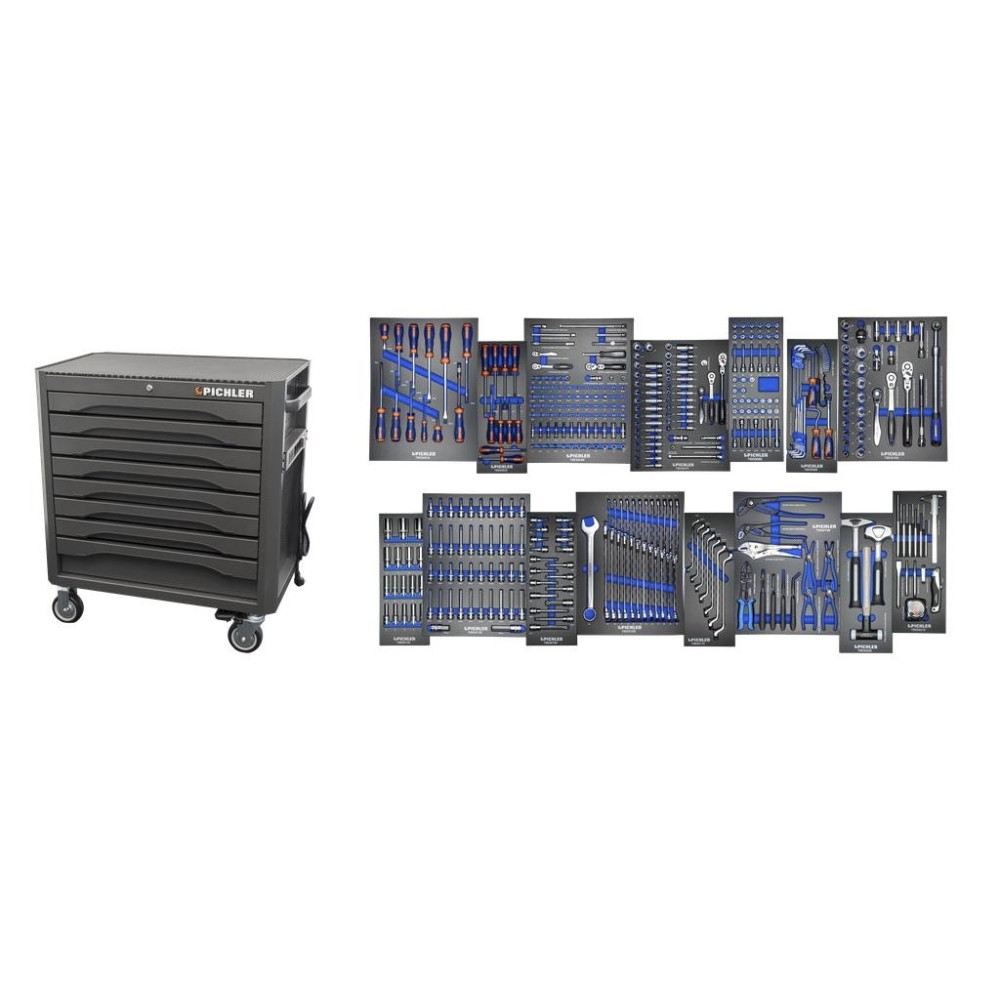 Armario de herramientas P36s, color NEGRO, incluye surtido de herramientas de 411 piezas. 'Avanzado'