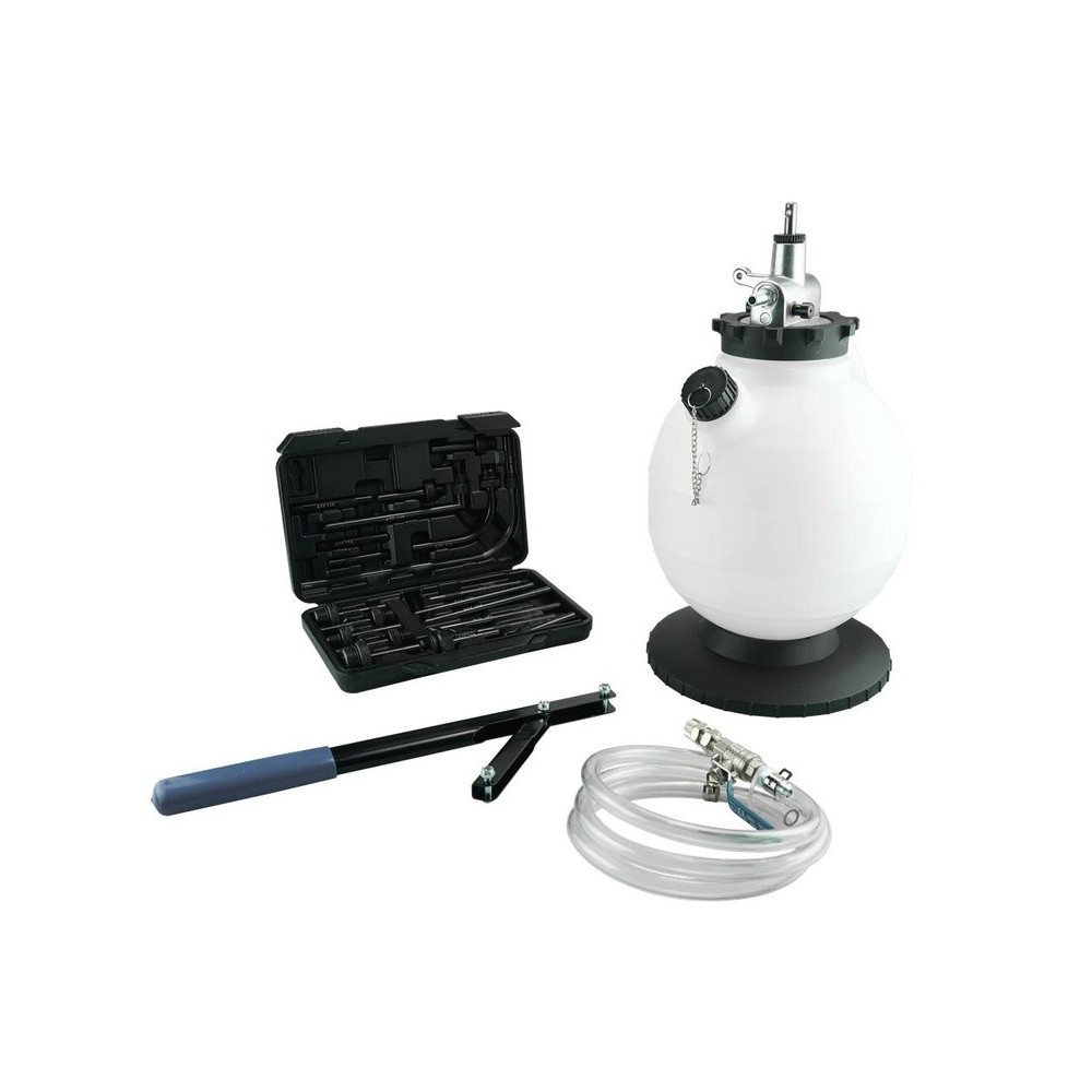 Unidad de llenado de aceite para caja de cambios de 7,5 l, incluido juego de adaptadores de 20 piezas.