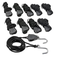 Cuerda tensora universal con gancho en S y trinquete, juego de 10 piezas