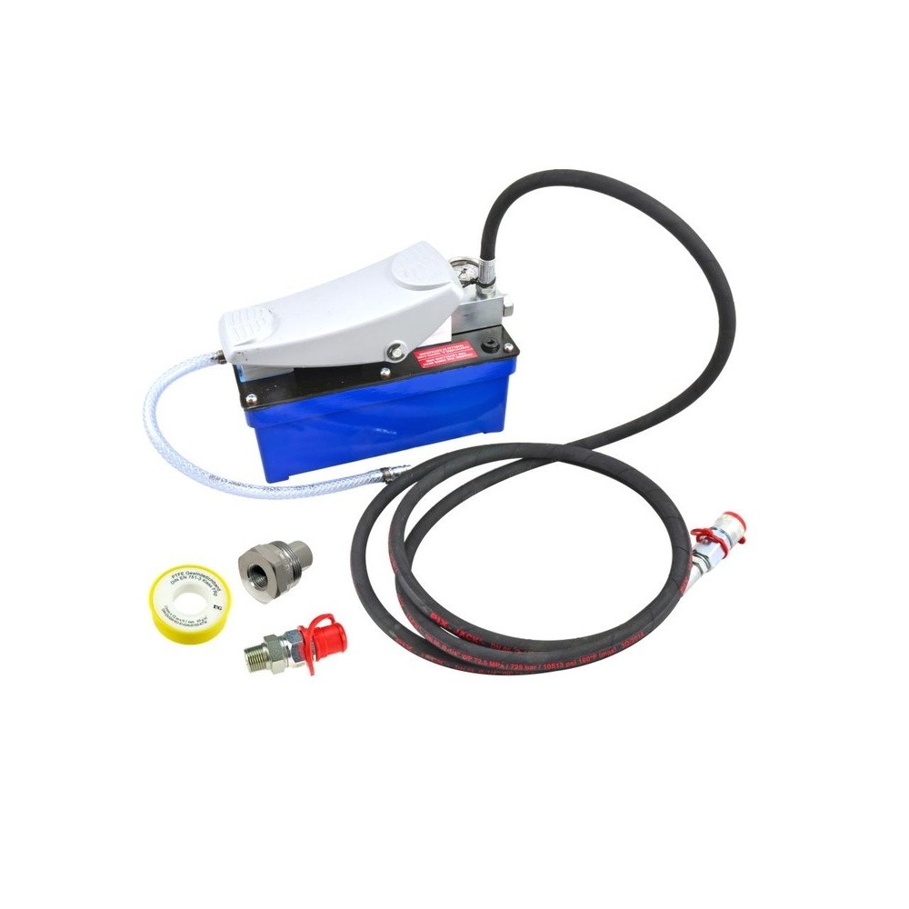 Bomba hidráulica neumática de 700 bar con manómetro, manguera de 3 m y válvula de bola