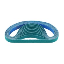 Correas de repuesto, paquete de 10. Grano 80, ancho de correa 10 mm, longitud 330 mm.