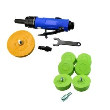 Juego de 7 borradores neumáticos. Discos de goma para llantas con adaptador incluido.