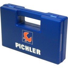 Estuche de plástico 2014SU con espuma ondulada en la tapa con la inscripción 'Pichler'