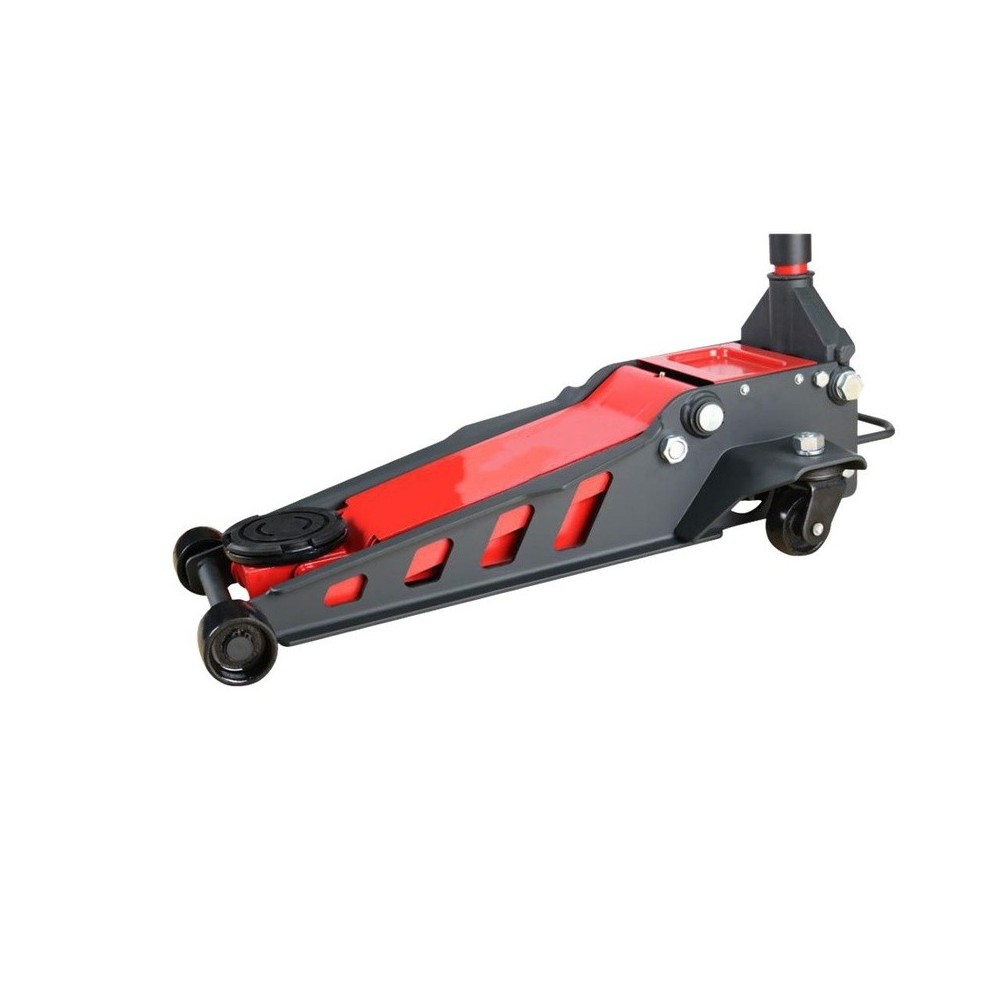 Gato hidráulico con capacidad de elevación de 2500 kg. Altura mínima de 90 mm a máxima de 460 mm.