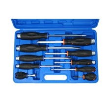 Juego de 10 destornilladores, hoja continua, ranurados/Phillips