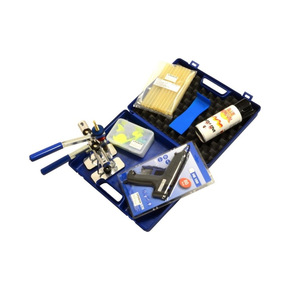 Surtido de ojales Multipads FLEX con pistola de pegamento caliente, barras de pegamento, extractor, spray desmoldante, raspador