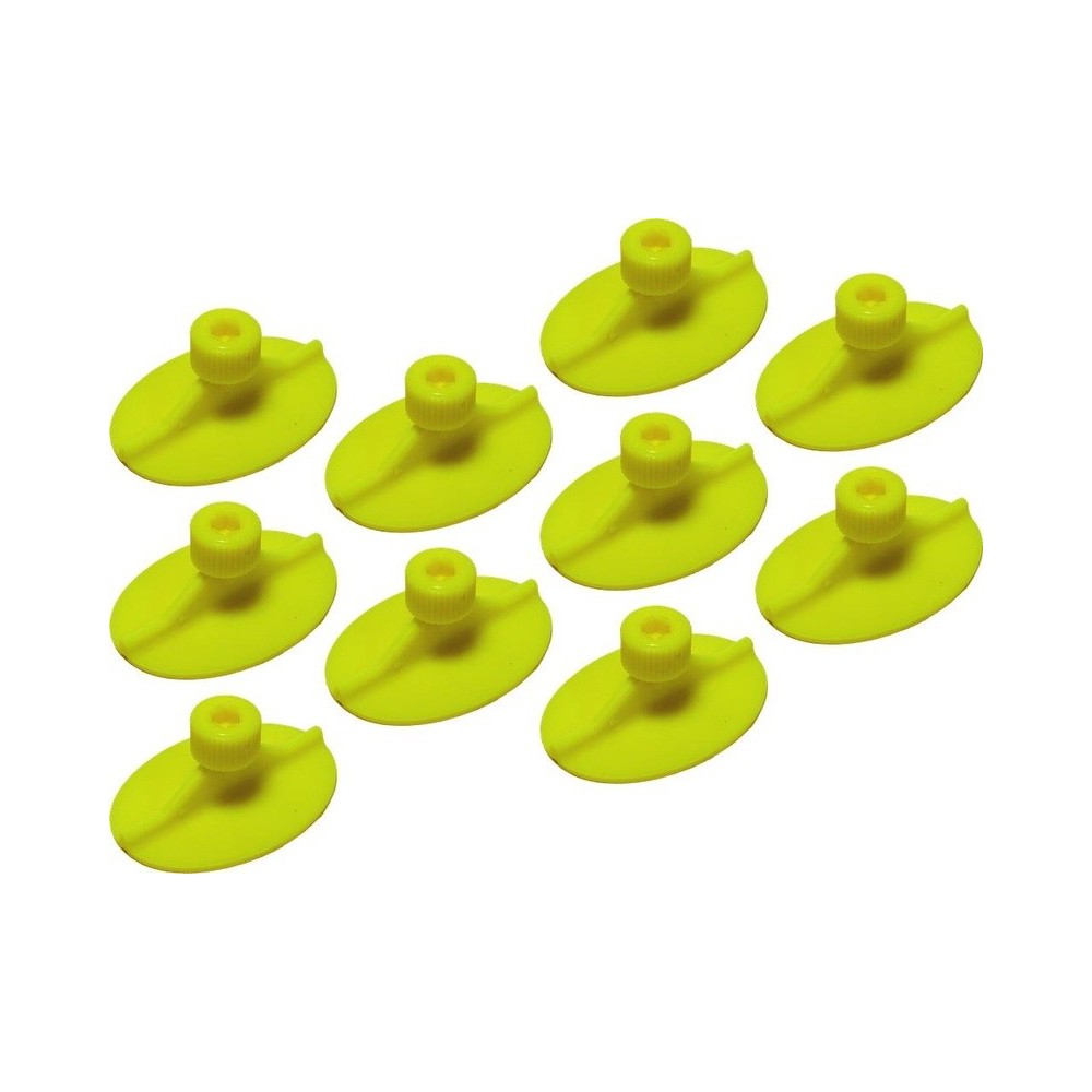 Pernos para pegar amarillos ovalados 33x47mm Unidad 10 piezas