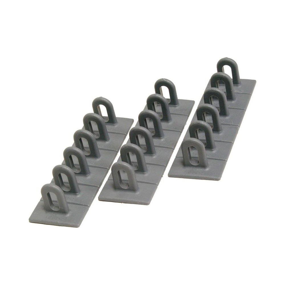 Ojetes Multipads grises VPE3 piezas fijaciones adhesivas planas inferiores 6x50x156
