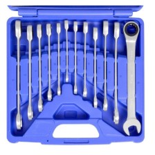 Juego de llaves combinadas de trinquete, 12 piezas, 8-19